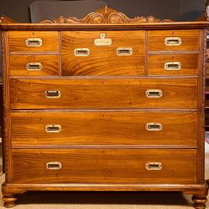 Chinese Export Camphor Wood Campaign Secretaire Chest