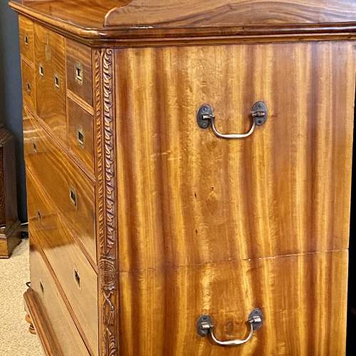 Chinese Export Camphor Wood Campaign Secretaire Chest image-6