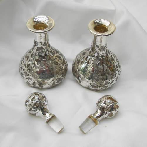 A Pair of Silver Overlaid Perfume Bottles image-2