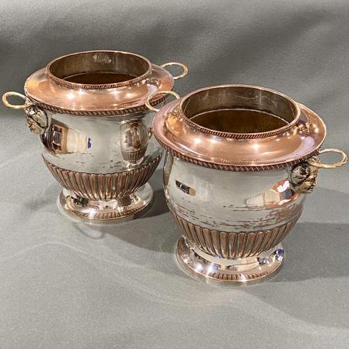 Pair of Early 19th Century Unusual Silver Plate Wine Coolers image-1