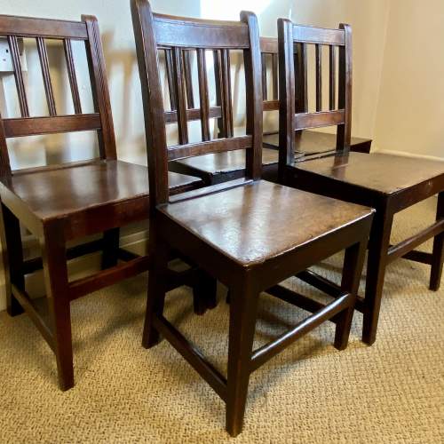 Harlequin Set of Five 18th Century Oak Chairs image-2
