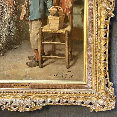 Joseph Athanase  Aufray Oil on Panel Two in an Interior image-4