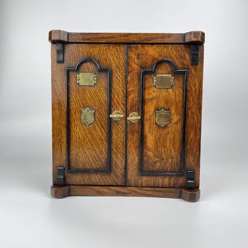 Victorian Oak Smokers Cabinet in the Style of a Vault or Safe image-2