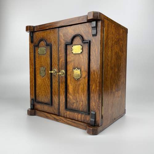 Victorian Oak Smokers Cabinet in the Style of a Vault or Safe image-3