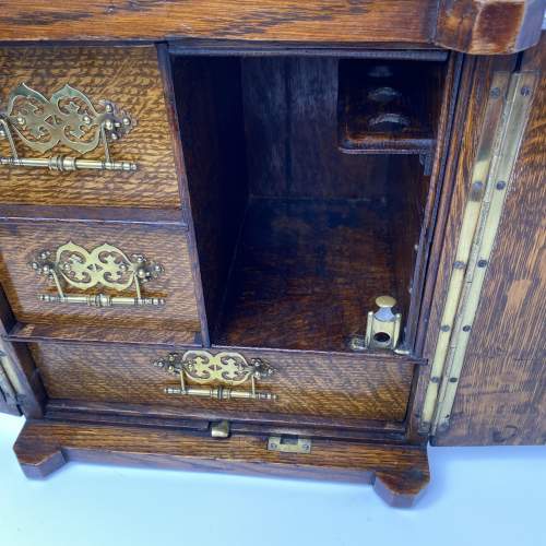 Victorian Oak Smokers Cabinet in the Style of a Vault or Safe image-5