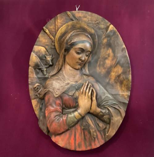 Stunning Large French Religious Wall Plaque - Very Unusual Piece image-1