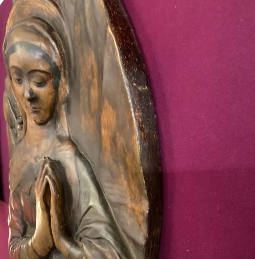 Stunning Large French Religious Wall Plaque - Very Unusual Piece image-5