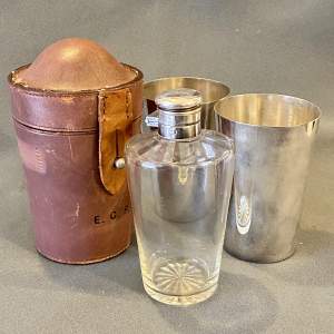 Early 20th Century Hunting Hip Flask Set