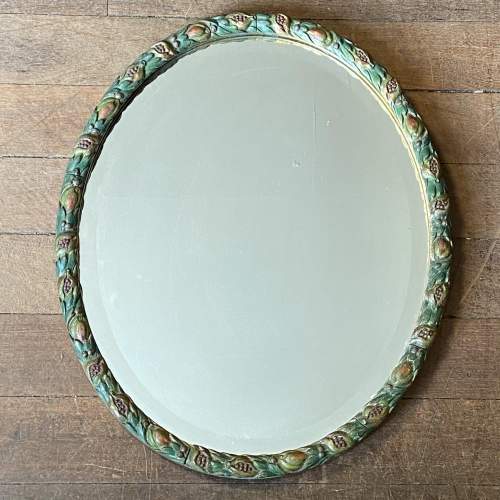 Unusual Oval Floral Bevel Edge Wall Mirror image-1