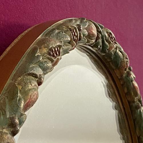 Unusual Oval Floral Bevel Edge Wall Mirror image-3
