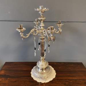A 19th Century Large Stunning Silver Plate Four Sconce Candelabra