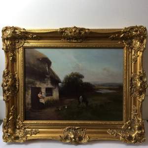 Hugh Berry Scott 1854-1940 Landscape Oil Painting Mothers Darling