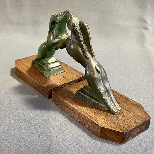 Pair of Art Deco Moreau Bookends of Rams image-6
