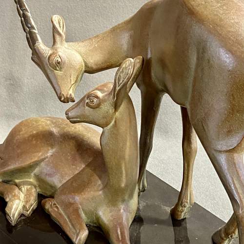 Large Pair of Art Deco Antelopes by Geo Maxim image-3