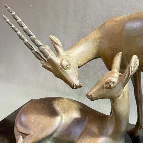 Large Pair of Art Deco Antelopes by Geo Maxim image-2