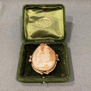 Mid 19th Century Cameo Brooch Includes Box