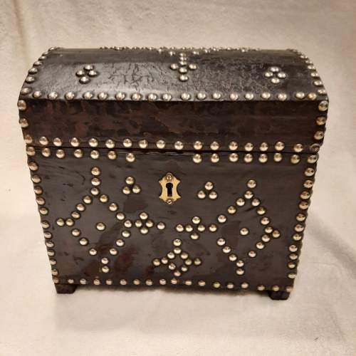Small 19th Century Leather Casket image-1