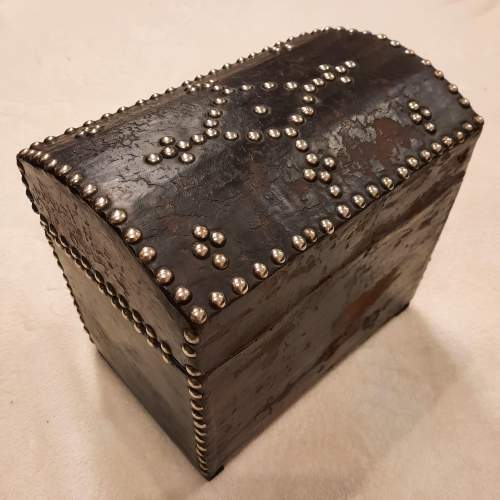 Small 19th Century Leather Casket image-5