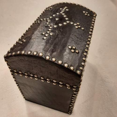 Small 19th Century Leather Casket image-6