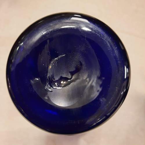 Bristol Blue Glass Decanters in Papier Mache Stand image-4