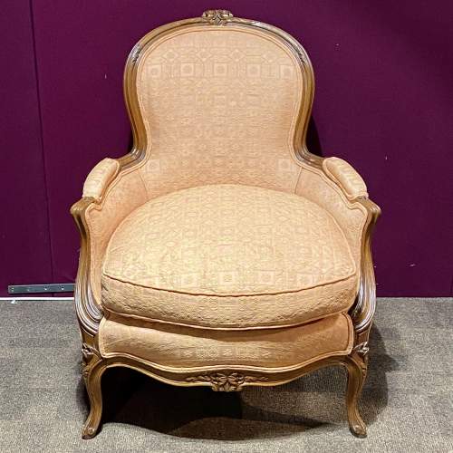 French Carved Beech Armchair image-2