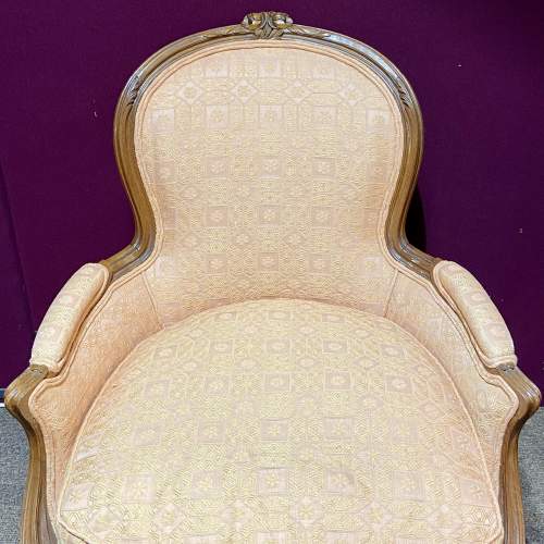 French Carved Beech Armchair image-4