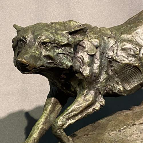 20th Century Large Bronze Figure of a Wolf image-2