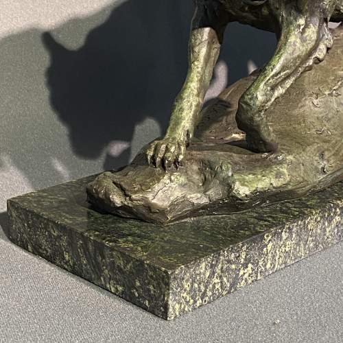 20th Century Large Bronze Figure of a Wolf image-4