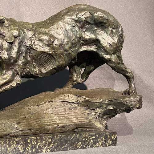 20th Century Large Bronze Figure of a Wolf image-3