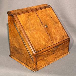 Victorian Burr Walnut Stationery Box
