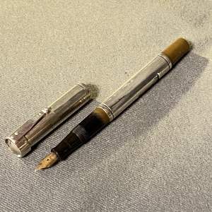 Watermans Early 20th Century Ideal Silver Fountain Pen