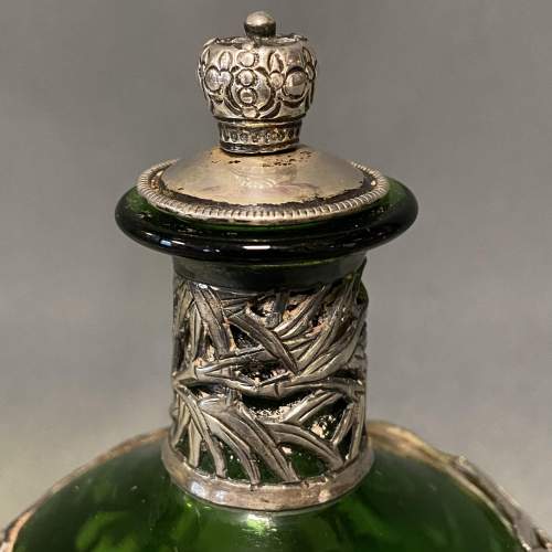 19th Century Glass Perfume Bottle with Silver Overlay image-2