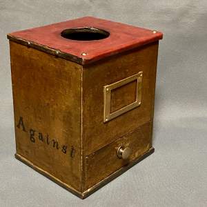 Vintage Wooden Club Ballot or Voting Box