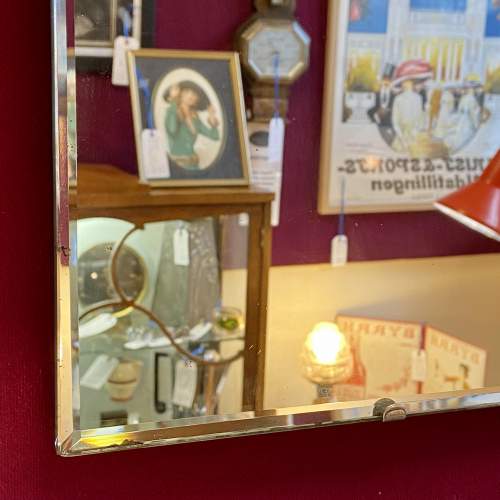 Art Deco Stepped Cut Wall Mirror with Eight Day Clock image-6