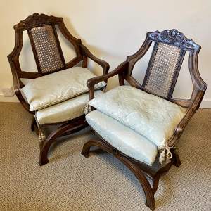 18th Century Pair of Walnut Framed Chairs