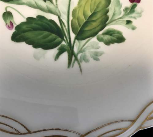 19th Century Porcelain Hand-Painted with Pansies Plate image-3