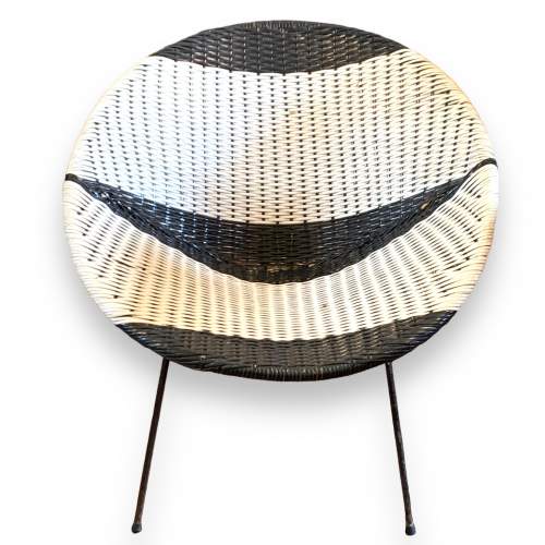Mid Century Sputnik Woven Wicker Chair image-2