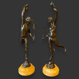 Pair of 19th Century French Bronze Figures of Mercury and Venus