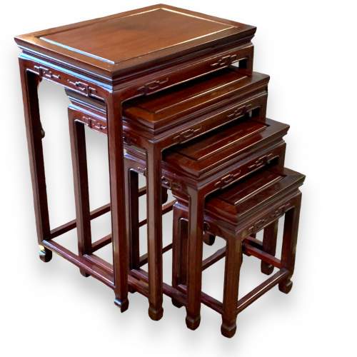 Chinese Nest of Four Hardwood Tables image-1