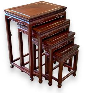 Chinese Nest of Four Hardwood Tables