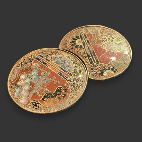 Japanese Meiji Period Cloissone Enamel Buckle image-1