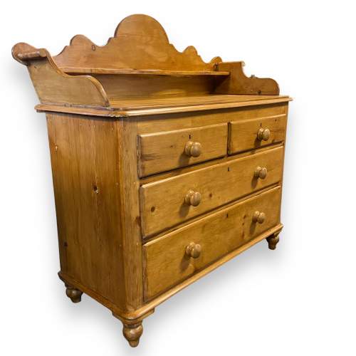 Victorian Pine Gallery Back Chest of Drawers image-1