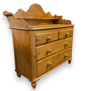 Victorian Pine Gallery Back Chest of Drawers