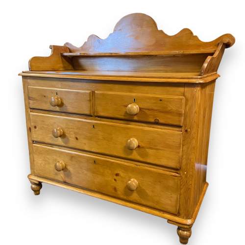 Victorian Pine Gallery Back Chest of Drawers image-4