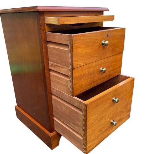 A Pair of Utilitarian Oak Cabinets with Drawers image-2