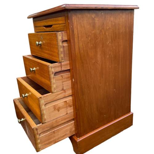 A Pair of Utilitarian Oak Cabinets with Drawers image-3