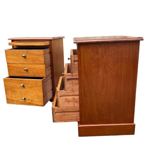 A Pair of Utilitarian Oak Cabinets with Drawers image-6