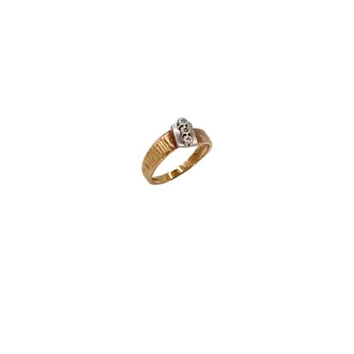 Retro Gold Diamond Bark Effect Ring. London 1975 image-1