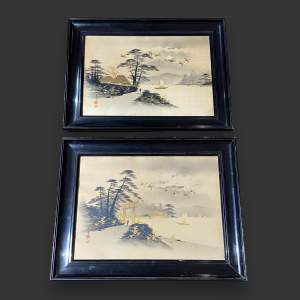Late 19th Century Pair of Oriental Paintings