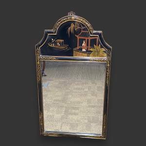 Mid 20th Century Chinoiserie Lacquered Wall Mirror